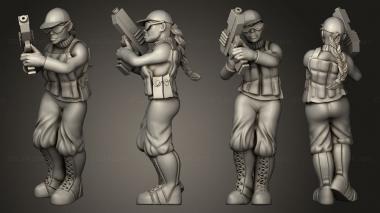 Military figurines Female Human Cop Ready 3d model