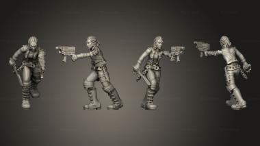 Military figurines Female Human Street Samurai 3d model