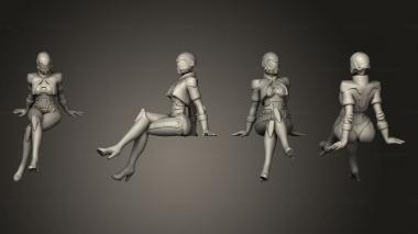 Military figurines Female Pilots 01 3d model