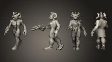 Military figurines Female Troll Bodyguard Walking 3d model