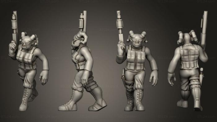 Military figurines (Female Troll Cop Shotgun, STKW_6154) 3D models for cnc