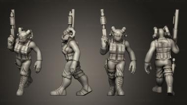 Military figurines Female Troll Cop Shotgun 3d model