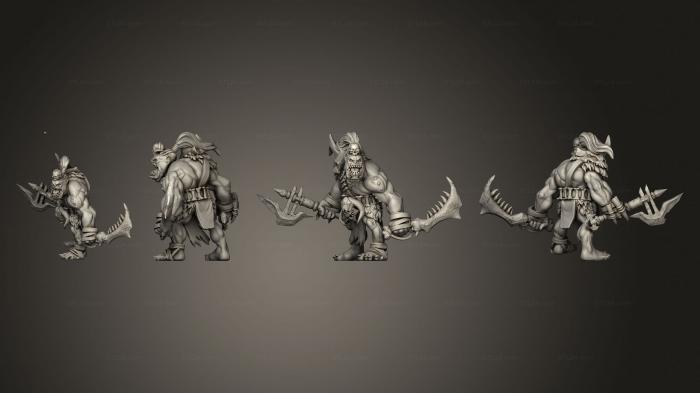 Military figurines (Feral Orc Dual 01, STKW_6168) 3D models for cnc