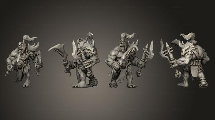 Military figurines (Feral Orc Dual 03, STKW_6170) 3D models for cnc
