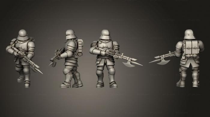 Military figurines (Feudal guard pose 1, STKW_6177) 3D models for cnc