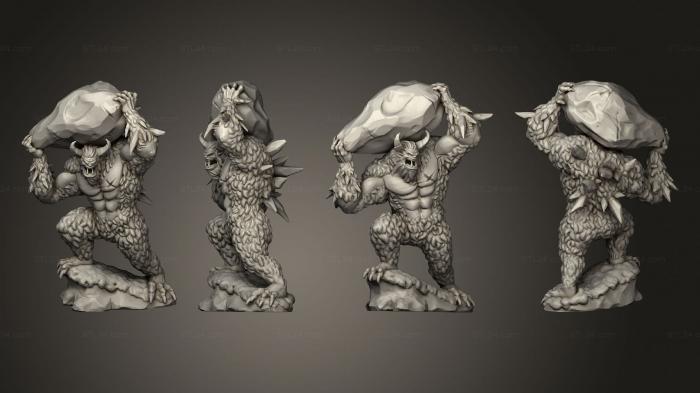 Military figurines (An Orc with a stone, STKW_6491) 3D models for cnc