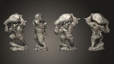 Military figurines An Orc with a stone 3d model