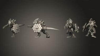 Military figurines Geckos 2 Shield 1 3d model