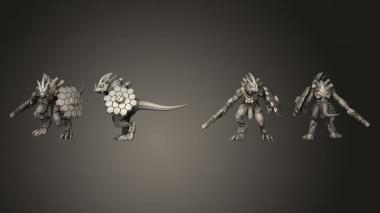 Military figurines Geckos 3 Shield 1 3d model