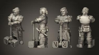Military figurines Gham Dwarf Warrior Girl With Big Hammer 3d model