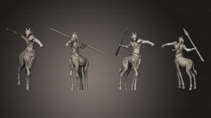 Military figurines (Giraffe Centaur Spear Large, STKW_6701) 3D models for cnc
