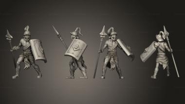 Military figurines Gladiator Male Spear 3d model