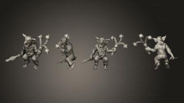 Military figurines Goblin Tribe Flail 3d model