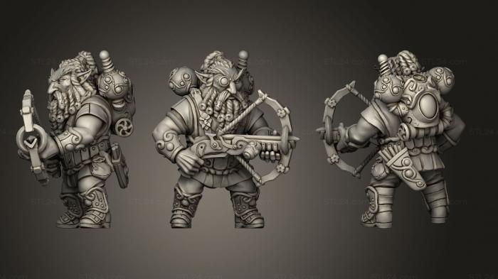 Military figurines (Golemmar Gnome B Kit I Goggle Steam Crossbow, STKW_6909) 3D models for cnc
