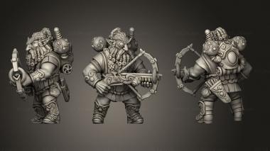 Military figurines Golemmar Gnome B Kit I Goggle Steam Crossbow 3d model