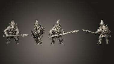Military figurines Golemmar Gnome B Kit II Hat Spear 3d model