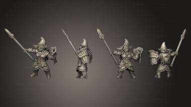 Military figurines Golemmar Gnome E Kit II Hat Spear Shield 3d model