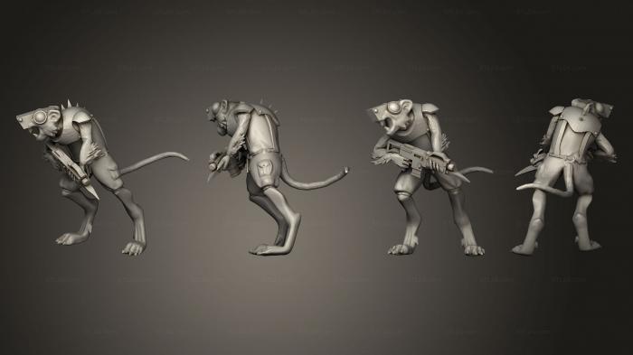 Military figurines (Great Rat Rifle 3, STKW_6992) 3D models for cnc