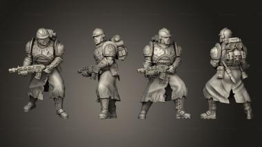 Military figurines Guardsmen Shotguns 4 Cult Guard 3d model