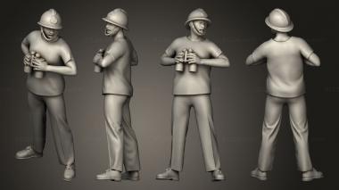 Military figurines Gunner Binoculars 1 72 3d model