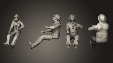 Military figurines Gunner Left 1 72 3d model