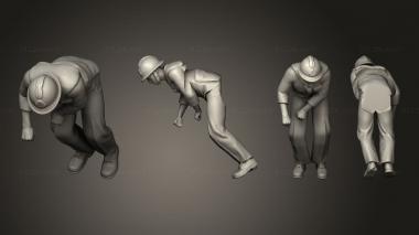 Military figurines Gunner Right 1 72 3d model