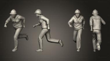 Military figurines Gunner Running B 1 72 3d model