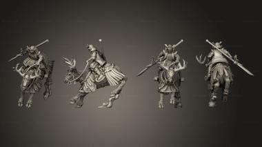 Military figurines habiki cavalry 03 3d model