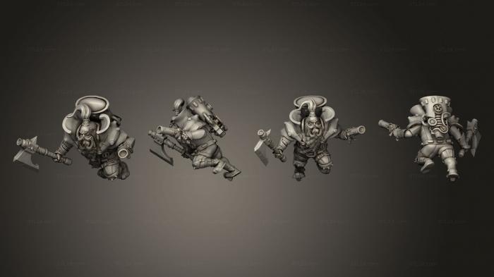 Military figurines (Hardheaded chargers 07, STKW_7314) 3D models for cnc