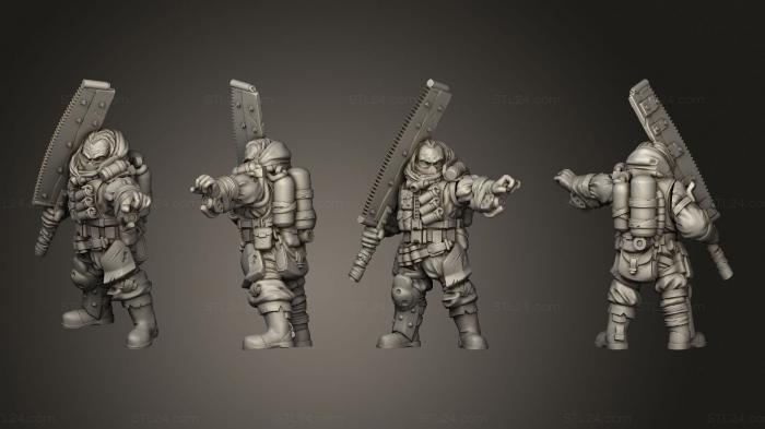 Military figurines (Hazmat Arm Wood Saw Sword 001, STKW_7343) 3D models for cnc