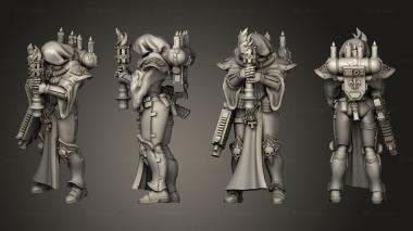 Military figurines heavily armed mourning procession 3d model