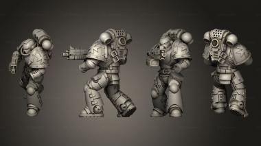 Military figurines Heavy Intercessors Initiate 3 no shield 3d model