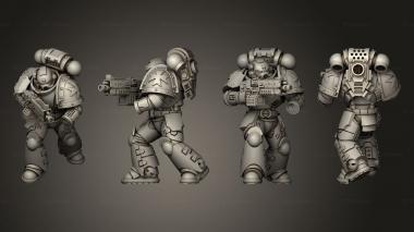 Military figurines Heavy Intercessors Sgt no shield 3d model