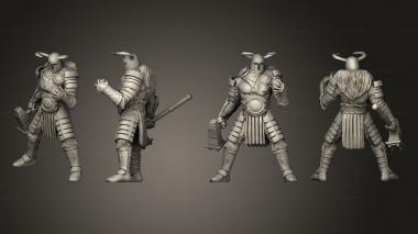 Military figurines Helmed Barbarian Hammer 3d model