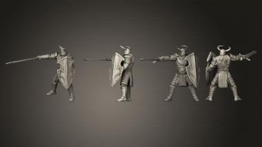 Military figurines Helmed Barbarian Sword Shield 3d model