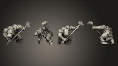 Military figurines Hippo Warrior Hammer 3d model