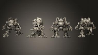 Military figurines hoodwink kneel 3d model