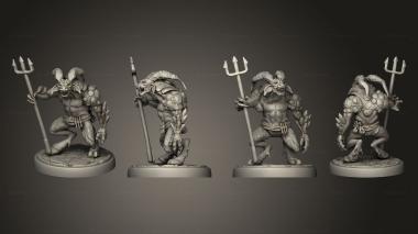 Military figurines Horned Devil Pitchfork 3d model