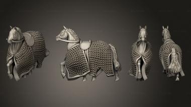 Military figurines horse chainmail 3d model