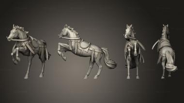 Military figurines horse light tack rearing 3d model