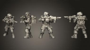 Military figurines HSVG Advancing 07 3d model
