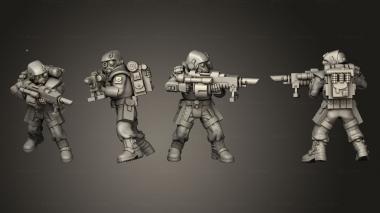 Military figurines HSVG Advancing 12 3d model