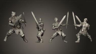 Military figurines human artifice double Sword v 3 3d model