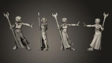 Military figurines human female wizard CG 3d model