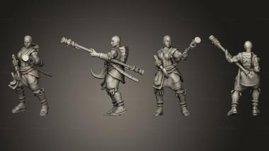 Military figurines Human Monk Pose 02 3d model