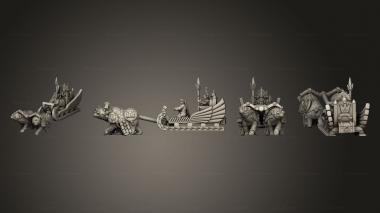 Military figurines ice queen on a sleigh 3d model