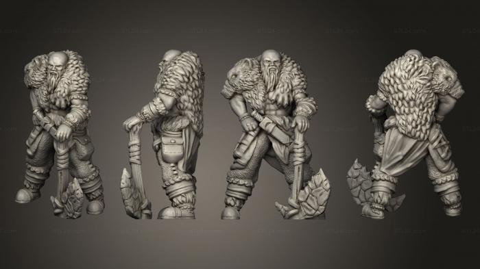 Military figurines (Ice Tribe Chieftan, STKW_7816) 3D models for cnc