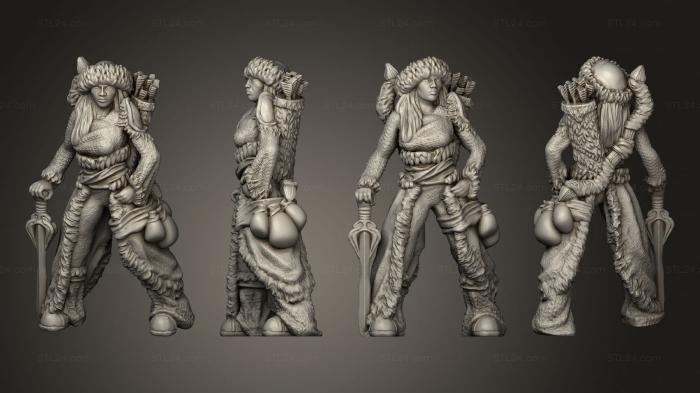 Military figurines (Ice Tribe Female A, STKW_7817) 3D models for cnc
