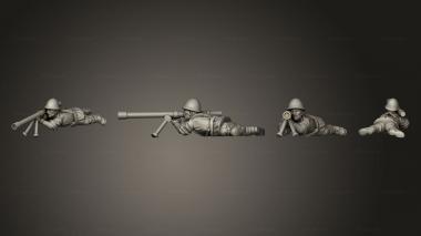 Military figurines INFANTRY AT GUNNER B 3d model