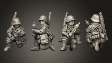 Military figurines INFANTRY AT PANZERSHRECK GER ASSISTANT 3d model